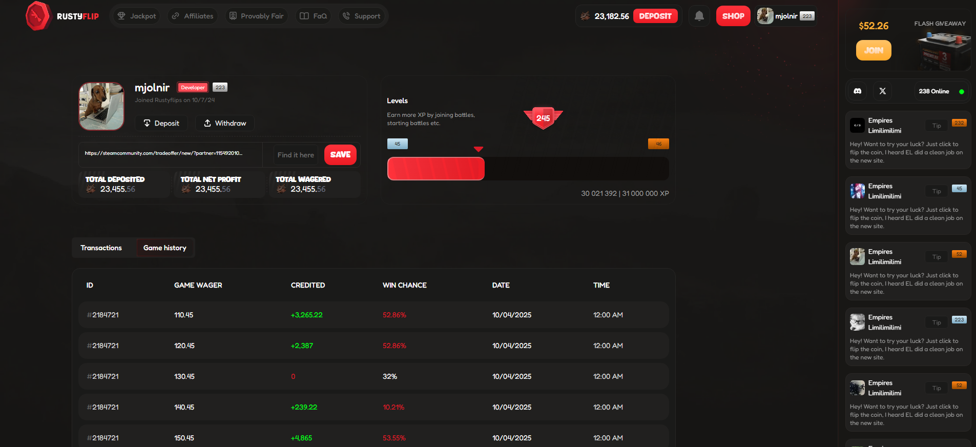 Rusty Flip Gamehome page